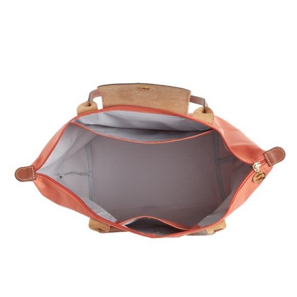 Longchamp Le Pliage Large Pink Canvas Tote Shoulder Bag NWT Foldable Leather - Picture 3 of 6